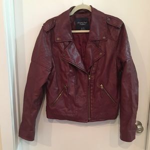 Maroon Leather Jacket